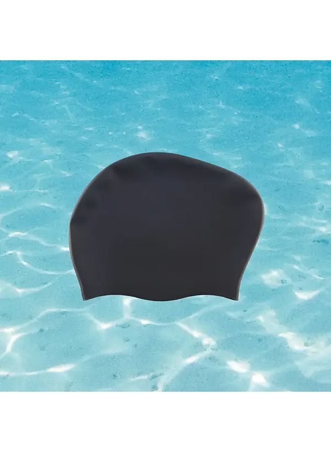 1pc Oversized Silicone Swimming Cap Waterproof Hat For Long Hair Ear Protection - Image 4